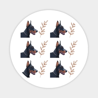 Doberman pinscher dog pattern Magnet